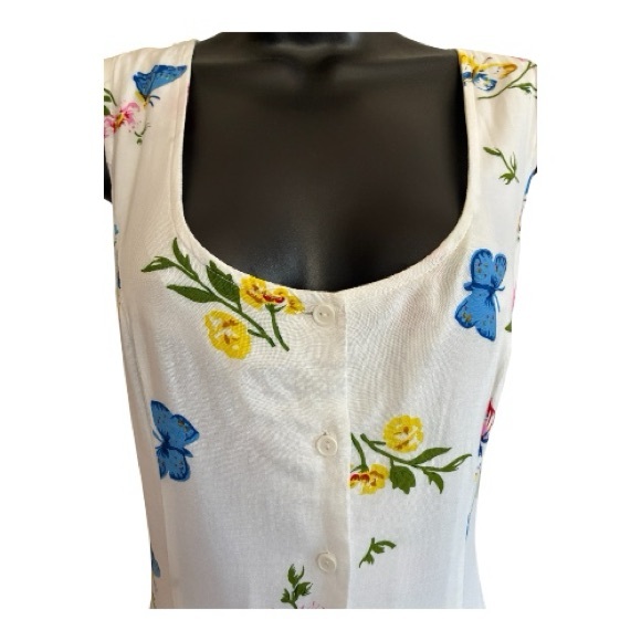 Venus Floral Sleeveless White Maxi Dress Size 8 - Picture 9 of 15